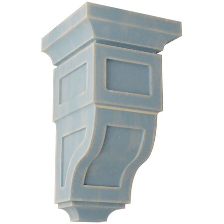 Ekena Millwork 5"W x 5 3/4"D x 10"H Medium Reyes Wood Vintage Decor Corbel, Driftwood Blue CORWD05X05X10RYBU